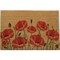 Imports Decor Inc Rectangular Skid Free Coir Doormat with Poppy Flower Design 36" x 24"